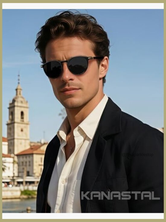TR90 Frame Acetate Temples Polarized Sunglasses Retro Round main image 4